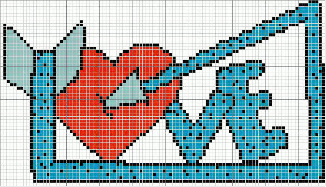 Schema punto croce Scritta love 2